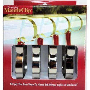 4 Christmas Stocking Hanger Holder Mantle Clip Hook Fireplace Home Decoration